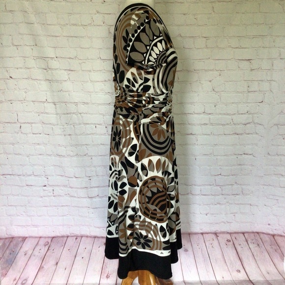 Studio I V-Neck Ruched Waist Short Sleeve Dress - Size 12 - Picture 4 of 8